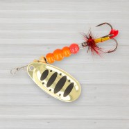 Блешня обертова ZEOX Dominator № 4, 9г, колір 009 Gold-Black Dot